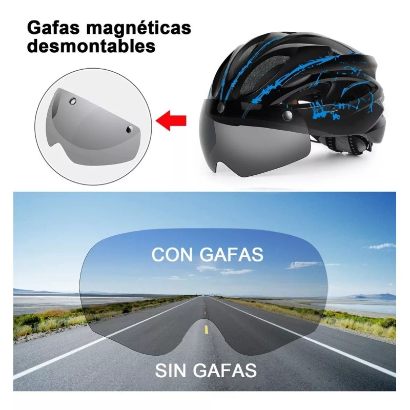 PEGGS Casco De Bicicleta De Ciclismo De Montaña Con Luz