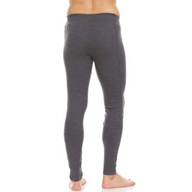 Men's Midweight Flyless Running Tights - 85% Merino Wool - Base Layer Bottoms - Charcoal Gray - X-Large