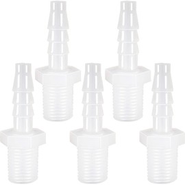 ANPTGHT - Conector de manguera de plástico, 3/8 pulgadas x 3/4 pulgadas NPT macho adaptador de rosca para tubería para combustible gas líquido aire (paquete de 5)