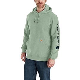 Carhartt Men's Loose Fit Midweight Logo Sleeve Graphic Sweatshirt (Also Available in Big, Jade Heather, Large Tall