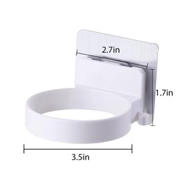 Hair Dryer Holder Wall Mounted, Self Adhesive Hair Dryer Holder, Bathroom Hair Dryer Holder, Hair Care Tools Holder Wall Mount - Extra Large Rim，Compatible with Most Hair Dryers (White)
