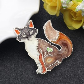 NEWEI Fox Brooch for Women Girls Jacket Bag Charms Pins Gifts, enamel, no gemstone