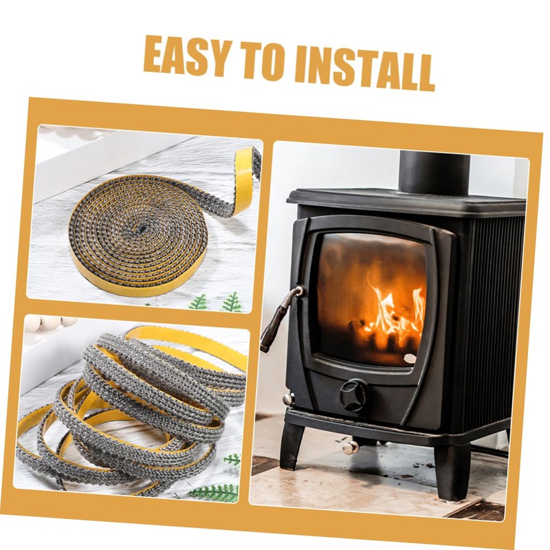 ORFOFE Stove Rope Gasket for Fireplaces Burning Stove Door Seal