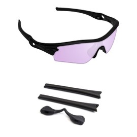 Handwith 1 Pair Soft Silicone Sunglass Nose Pads Ear Socks Kits for Oakley Radar Path/Radar Edge/Radar Pitch, Anti-Slip Comfort Fit Glasses Nose Piece Arm Sleeve Replacement Kits Black