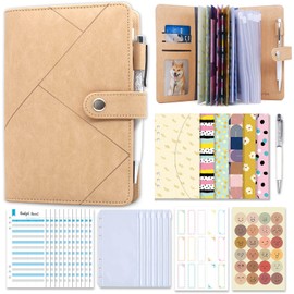 GINMLYDA Budget Binder Money Saving Wallet, 28pcs A6 Savings Binder with Cash Envelopes Budget Sheets Stickers Pen for Money Organiser Wallet