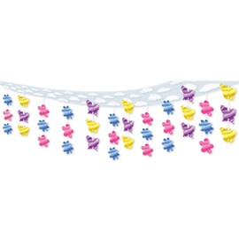 Beistle Butterfly and Flower Ceiling Decor, 12 by 12-Feet