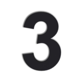 QT Modern House Number - SMALL 4 Inch BLACK - Stainless Steel (Number 3 Three), Floating Appearance, Easy to install and made of solid 304