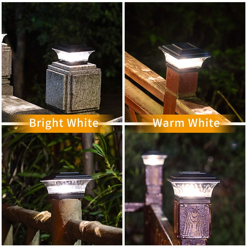 HUYIENO Solar Post Cap Lights Outdoor LED Lighting Deck Fence
