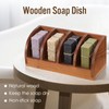 Yiyiring Natural Wooden Multi-bar Soap Holder 7.5 x 3.2 x