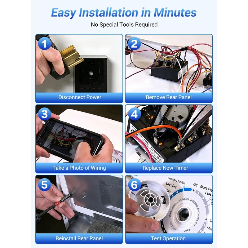Upgraded WE04X22654 Dryer Timer: Compatible with GE & Kenmore