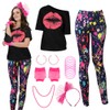 AUTOWT 80s Women Costume Set, 18 Pieces 80s 90s Accessories
