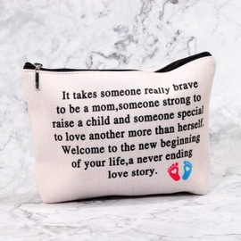 G2TUP Mom Cosmetic Bag Gifts for Pregnant Women Mommy Mothers Day Gifts Travel Make Up Bag It Takes Someone Really Brave to be a Mom (Brave to be a Mom)