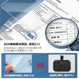 [Turkalla] Smartphone Strap Holder 5 Pieces [Reinforced Version Tag Patch/Metal D-Ring ] Cell Phone Strap, Wrist Strap, Adjustable Length, Cell Phone Strap Holder, Clear, Compatible with All Models,