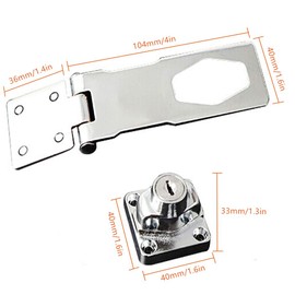 Tiberham Heavy Duty Locks with Key with Integrated Lock Self Closing Door Lock Gate Lock for Door Window Cabinet Pet Cage Fixing Accessories (10cm)