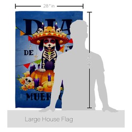 Angeleno Heritage Día de Muertos Dog House Flag Eagle Set Falltime Day of Dead Dia Los Fiesta Mexican Party Autumntime Decoration Banner Small Garden Yard Gift Double-Sided, Made in USA