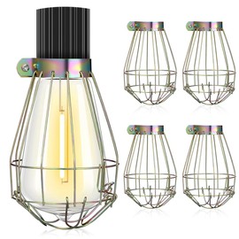Kichvoe Metal Lamp Bulb Guard Cage Industrial Clamp-on Wire Lampshade Protector for Pendant and Wall Light Fixtures 5.5 Inch Bulb Cover for Workshop and Home