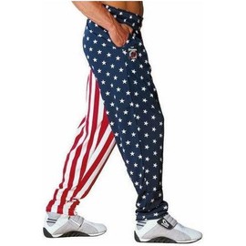 Otomix Flag USA Baggy Bodybuilding Weightlifting Workout Gym Pants - Style: 500, Color: FLAG, Size: XXL
