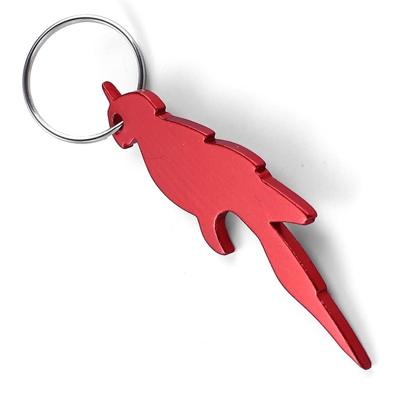 Komonee Parrot Red Bottle Opener Key Chain Metal Wildlife Bird
