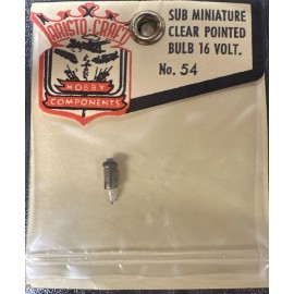 Aristocraft Aristo Craft Sub Miniature Clear Pointed Bulb 16V. No. 54