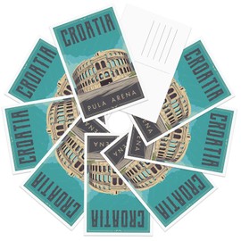 gaeaverse Pula Croatia Landscape Postcards Vintage Postcards 9pc/Set World Cities Greeting Cards for Business World Travel Landscape Postcard Decor Gift