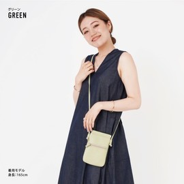 Mignon act0003 Shoulder Bag, Mini Bag, Cross-body Smartphone Pouch, Mobile Shoulder, Smaller, Shoulder Pouch, Sacoche, Synthetic Leather, Faux Leather, green
