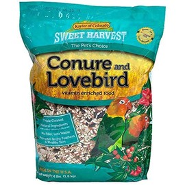 Sweet Harvest Conure and Lovebird Bird Food, 4 lbs Bag - Seed Mix for Conures and Lovebirds