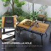 Outsunny Rectangle Outdoor Dining Table for 6 People, Faux Wood