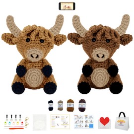 Crochet Kit for Beginners Adults.Animal Yarn Knitting Set for Kids.Learn to Crocheting Stuffed Amigurumi.Easy Starter Diy Accessories Supplies.Gifts for Girl,Boy,Parents.Beginning Step-by-Step Video