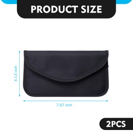 SLIMI 2 PCS Car Faraday Bags, Oxford Cloth RFID Signal Blocking Bag, Anti-tracking Anti-hacking Privacy Protectors, for Car Keys and Cell Phone Protective Bag (Black)