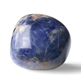 GUJOXILA 4-5 cm Blue Sodalite Healing Stones Crystals Polishing Large Gemstones Rough Stone Tumbled Stones Crystal Worry Stone Meditation Anxiety Stress Relief 1 Piece