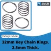 Split Key Rings Steel 32mm Round Flat Key Chains Key