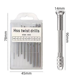 Suytvenxau Pin Vise Drill Kit Mini Manual Drill with 10 Bits for Resin Crafts Jewelry DIY Wood Clay Model Precision Drilling Tools for Detail Work