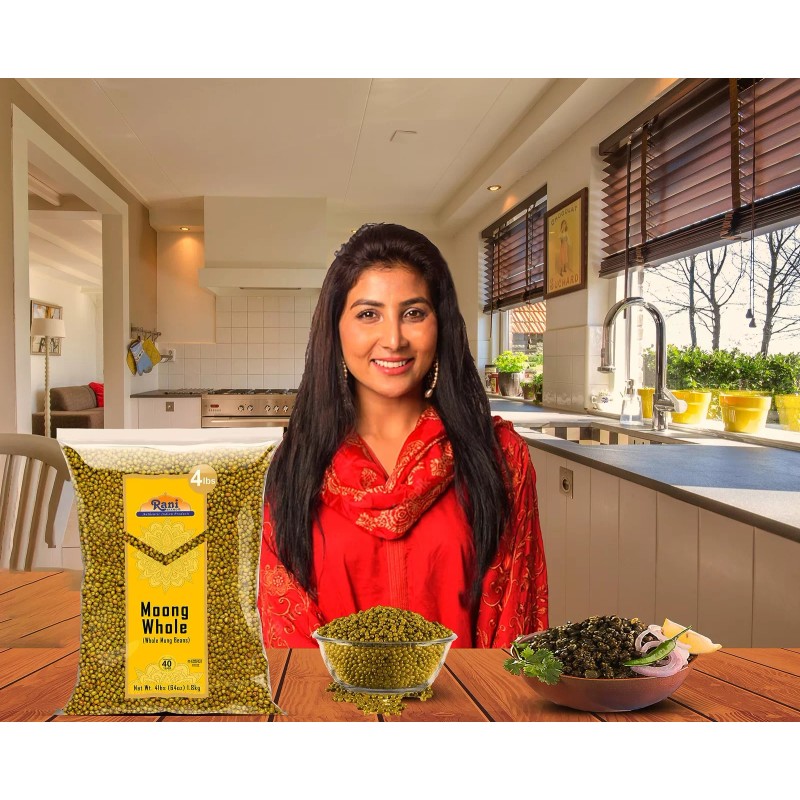Rani Moong Whole Lentils Indian 4lbs (64oz) (Ideal for cooking
