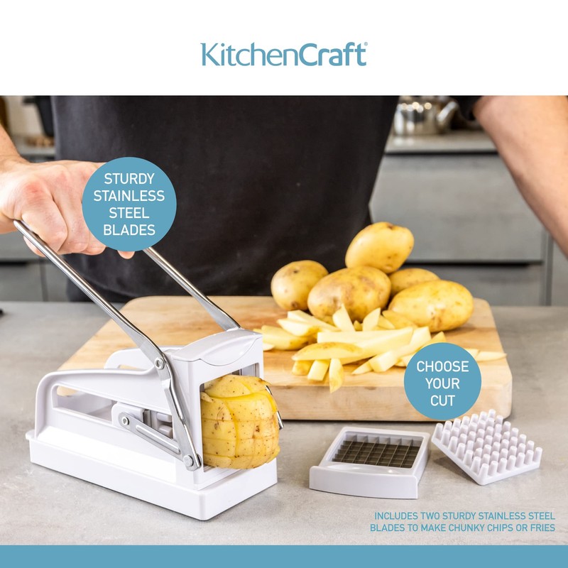 KitchenCraft Potato Chipper, Professional Chip Cutter, Plastic and Stainless Steel,