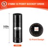 BLACKROBOT 21 mm 12-Point Deep Impact Socket, 1/2 Inch Drive,