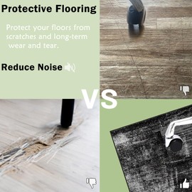 Office Chair Mat, 48”X60” Low Pile & Easy Glide Computer Chair Mat, Sturdy Edge Desk Chair Mat for Hardwood Floor, Black-Gray Office Rug Easy to Clean, Non-Slip Backing Floor Mat for Office Chair