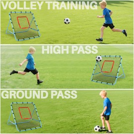 Soccer Rebounder Net - Portable Bounce Back Trainer for Soccer, Baseball, Softball & Lacrosse | Adjustable Practice Target Pitchback Net for Backyard Training Equipment Gift for Kids & Adults