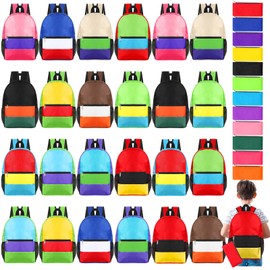 Cholemy 24 Pack 14" School Backpacks Bulk for Kid with Zipper Pencil Pouch, Wholesale Bookbag Lightweight Travel Gym Bag for Student (Stylish Color)