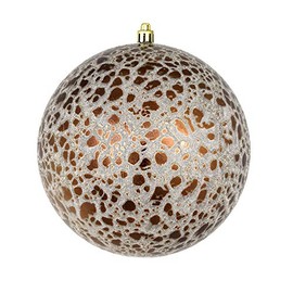 Vickerman 6" Mocha Crackle Ball Ornament, 4 per Bag