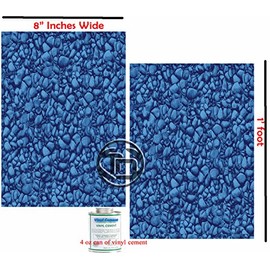 Vinyl Liner Swimming Pool Patch Kit (2) 8" Inch x 1 Ft W/Glue, Above or Under Water Repair Safe, Strong & Durable.