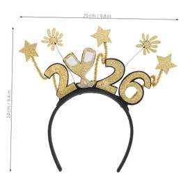 BESPORTBLE 2pcs Year Hair Hoops Glitter Sequin Headbands Festive Party Accessories for Eve Celebrations Photo Props Portable Stylish Holiday Decoration