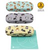 JAVOedge [3 PACK], Dogs Pattern Medium Size Hard Eyeglass Storage