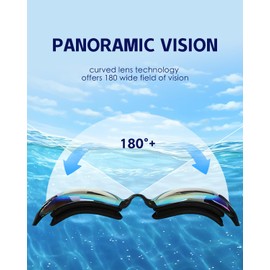 Aby coolswi Swim Goggles, Swimming Goggles No Leaking Full Protection Adult Men Women Youth (Bright Fuchsia)