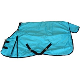 AJ Tack 1200D Waterproof Winter Horse Blanket - 400g Heavyweight Turnout with Fleece Collar, Shoulder Gussets & Tail Flap - Turquoise 82"