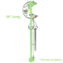 BANBERRY DESIGNS Grandma Wind Chime I Love You to The Moon and Back - Dried Pressed Flower Sun Catcher with Silver Grandma Charm - Garden Gifts for Mothers Day