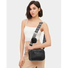 GASSDA Women's PU Leather Crossbody Bag Women's Handbag Small Bags with Removable Shoulder Strap, black