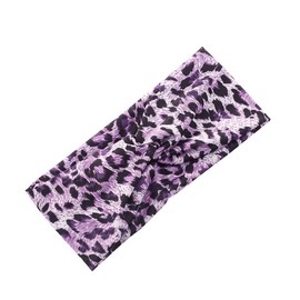 Galepromot Purple Fashion Women Leopard Print Cross Elastic Headband Gym Hairband Hair Women's Fashion Headbands