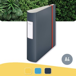 Leitz 180 Active Lever Arch File, 500 Sheet Capacity, 82 mm Spine, Cosy Range, A4, Velvet Grey, 10380089