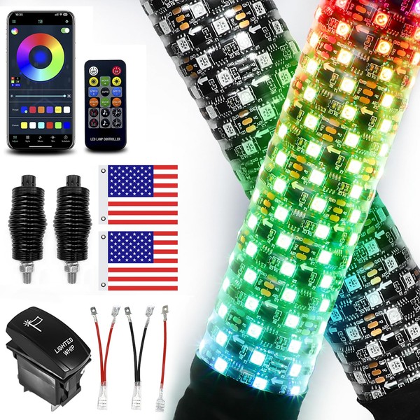 VI9000 2 Pack 3FT Fat LED Lights with App &
