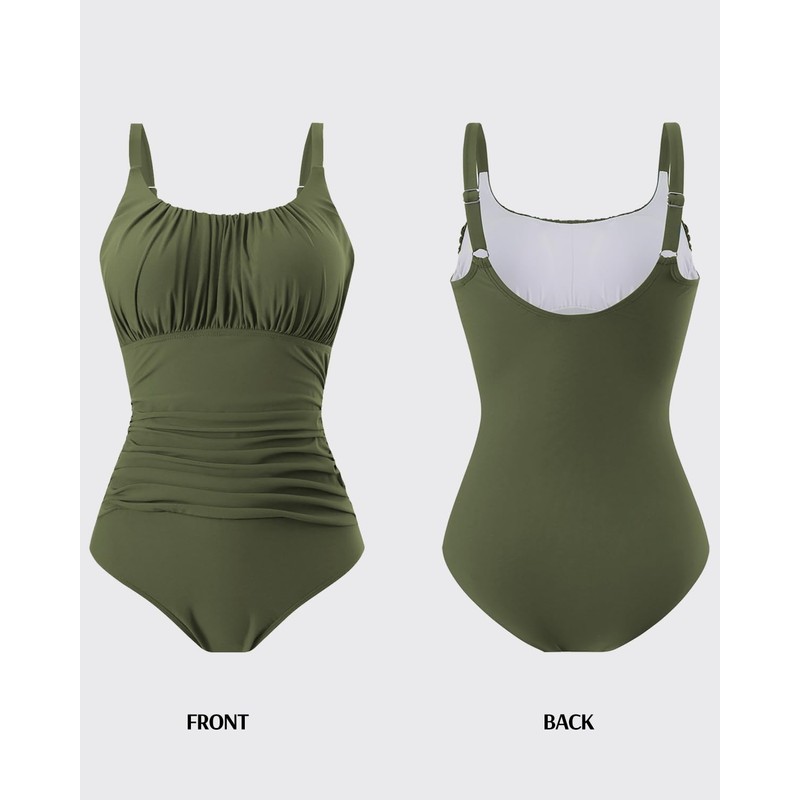 AILLOSA Trajes de baño de Cuello Cuadrados de Control de
